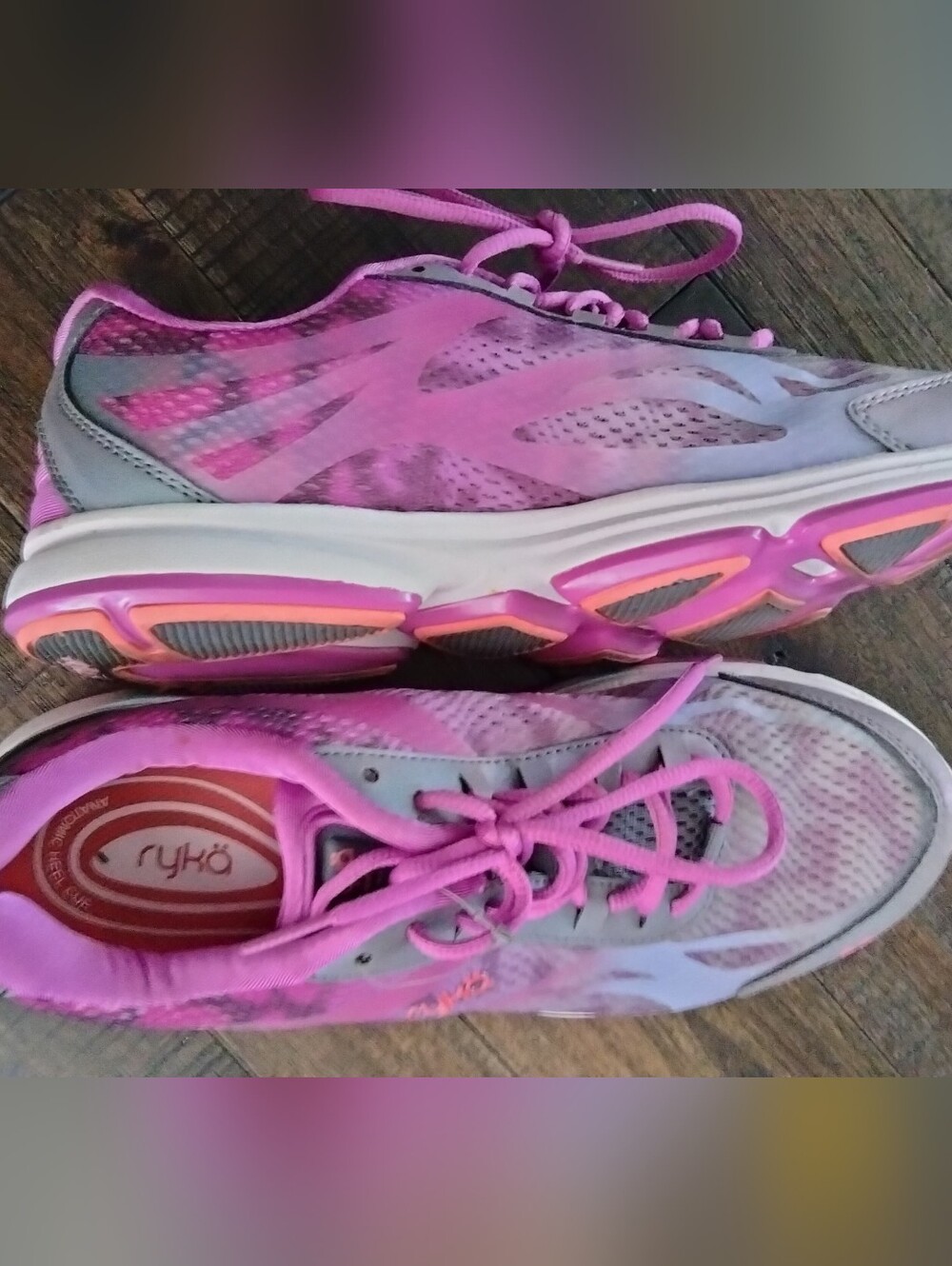 Ryka Pink/ Gray and Coral Women's Athletic Sneakers